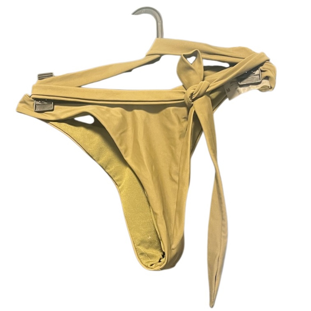 Matte Collection Criss Cross Bikini Bottom with front Tie